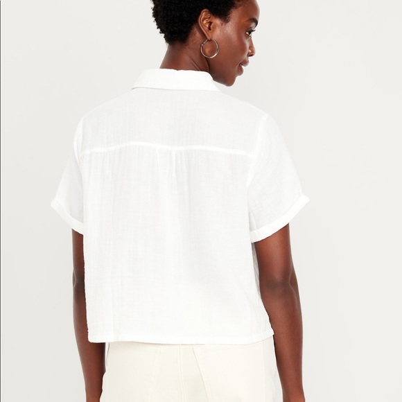 Linen crop button down - Picture 2 of 4